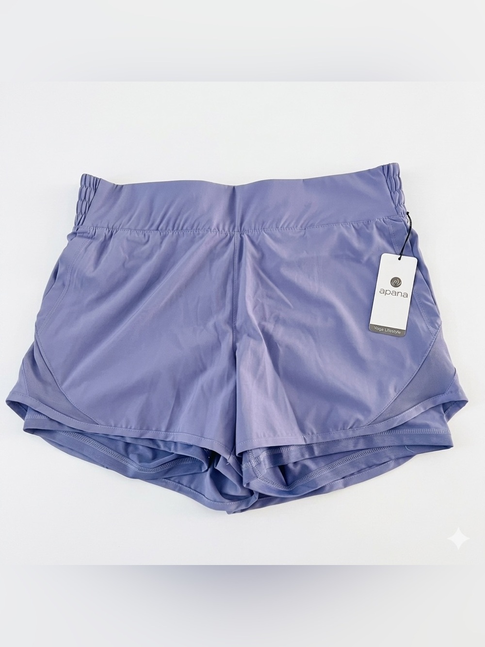 NWT Apana 2-in-1 Women's Running/ Yoga Shorts Lavender Violet - XL
